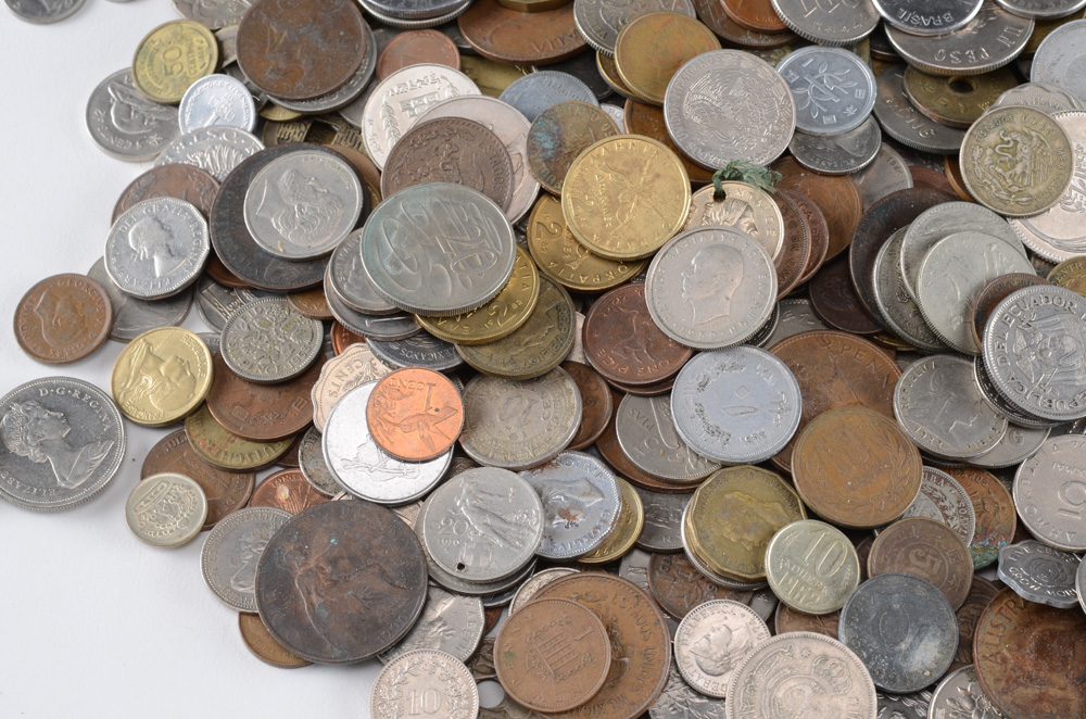Over 500 Foreign Coins and Tokens
