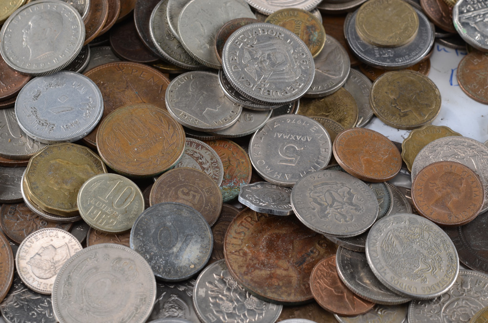 Over 500 Foreign Coins and Tokens