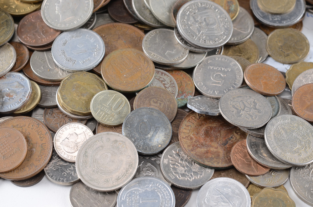 Over 500 Foreign Coins and Tokens