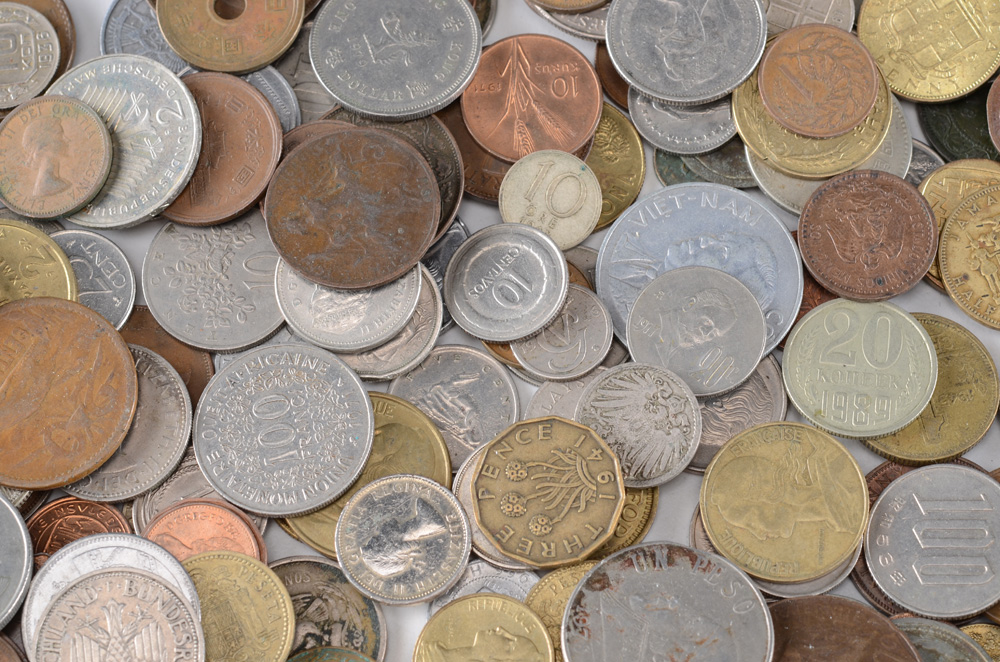 Over 500 Foreign Coins and Tokens