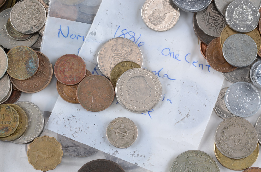 Over 500 Foreign Coins and Tokens