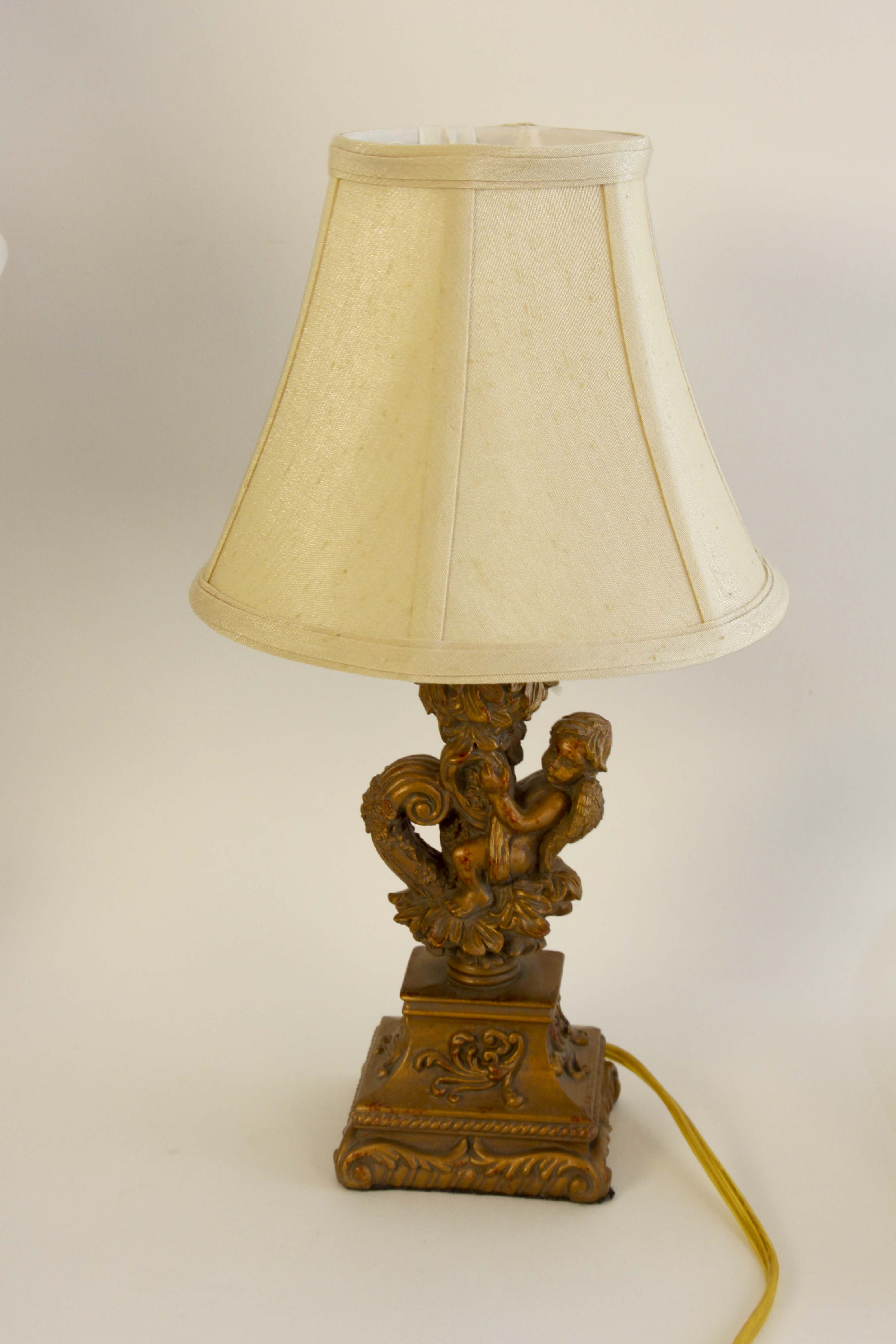 Pair of Table Lamps, Shelf Clock and Vintage Shade