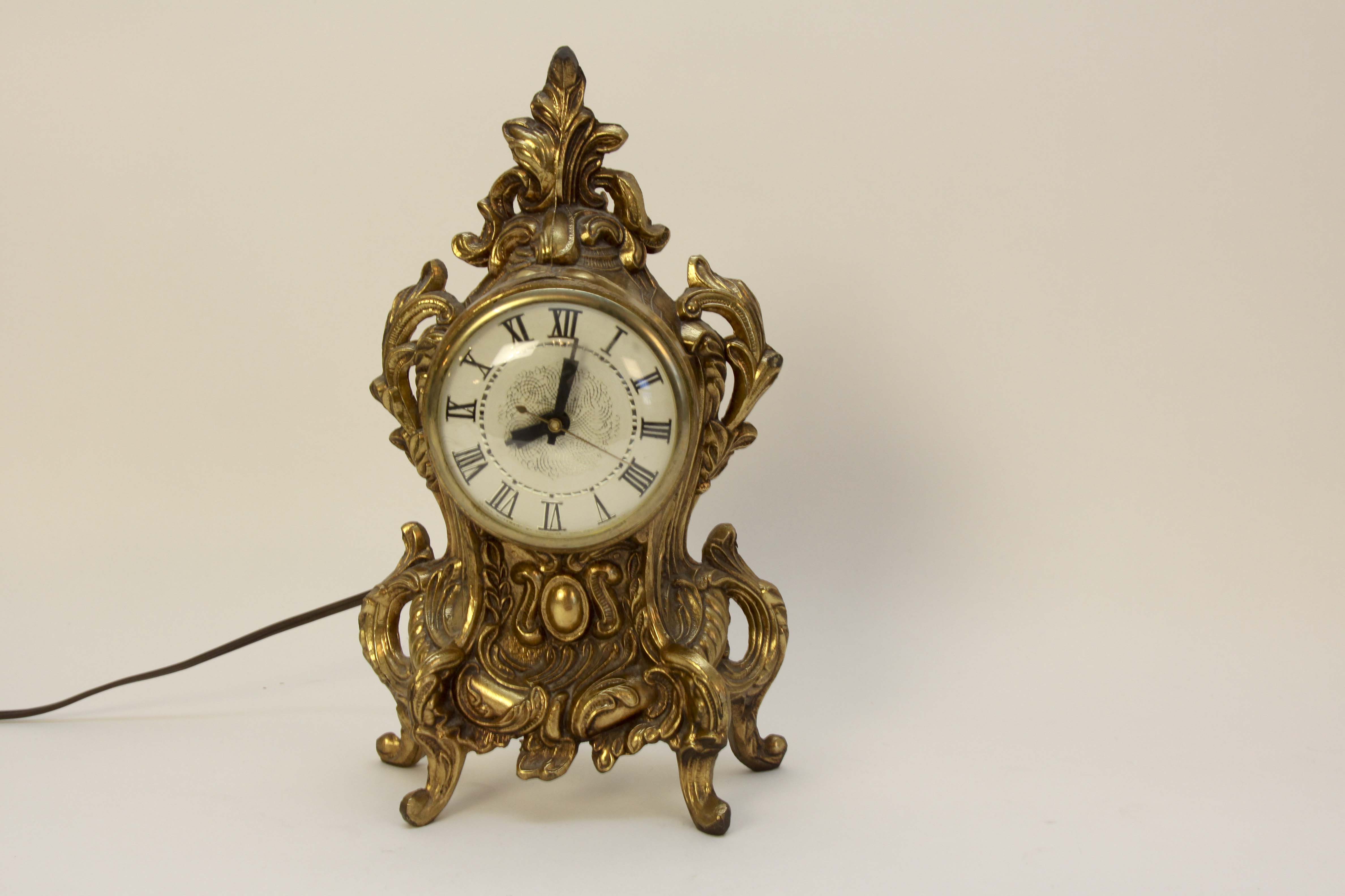 Pair of Table Lamps, Shelf Clock and Vintage Shade