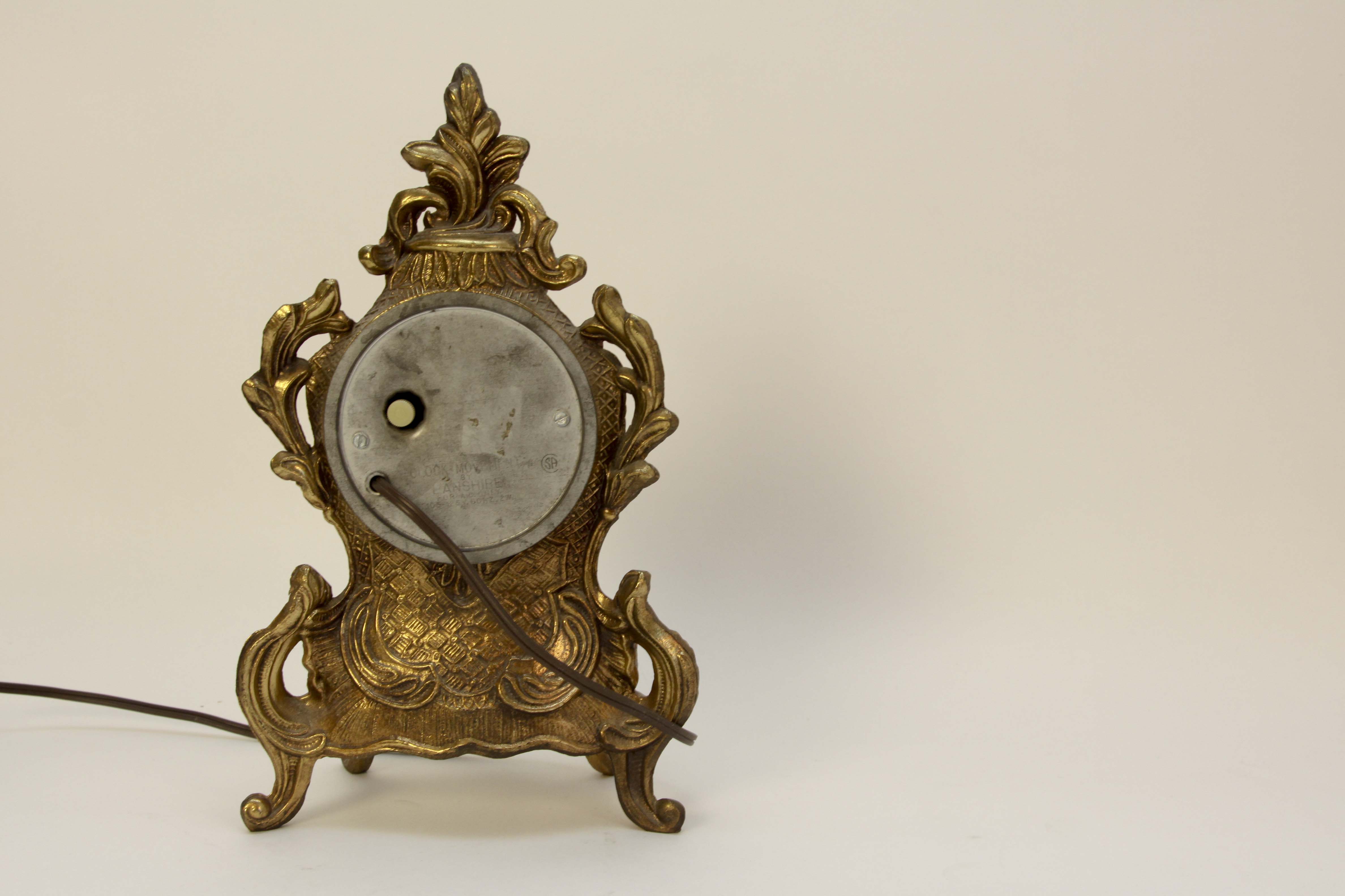 Pair of Table Lamps, Shelf Clock and Vintage Shade