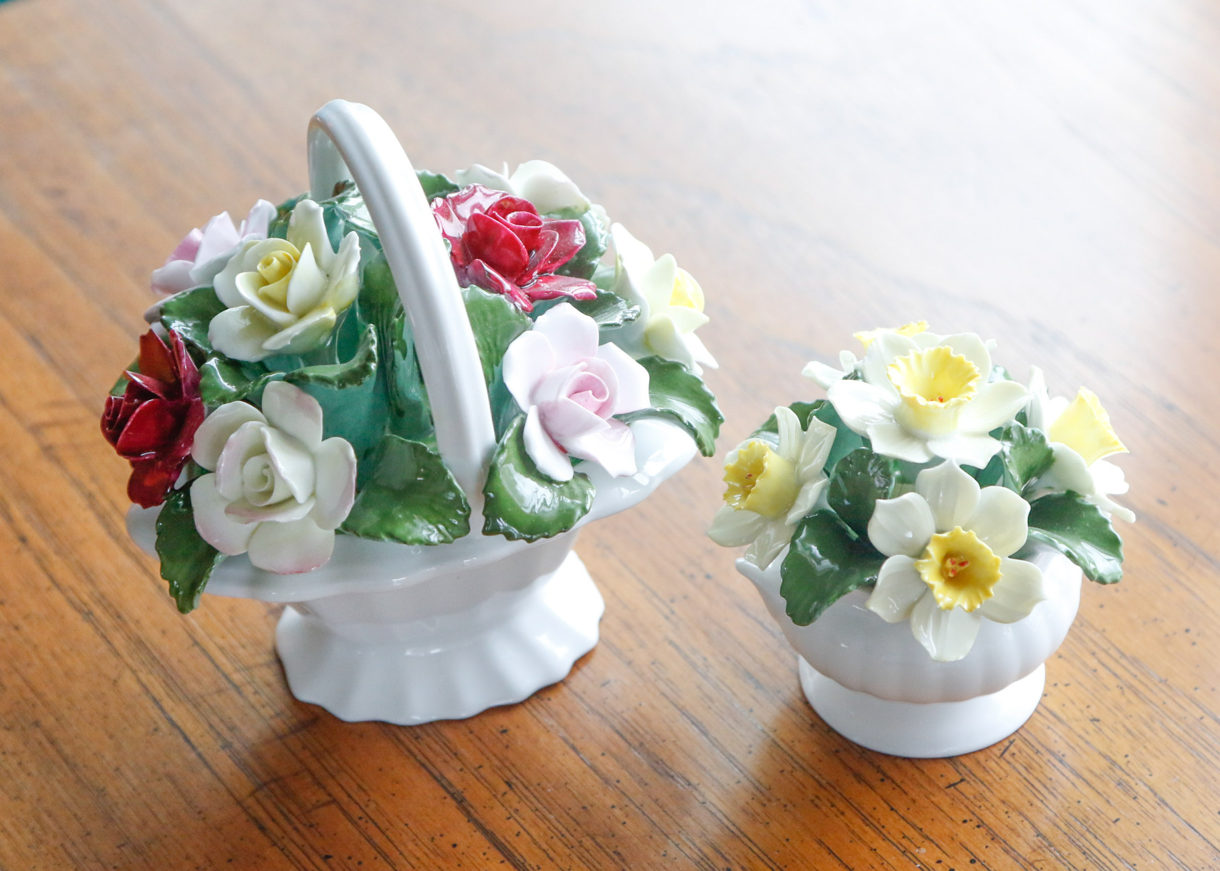 Pair of Aynsley England Bone China Flower Baskets