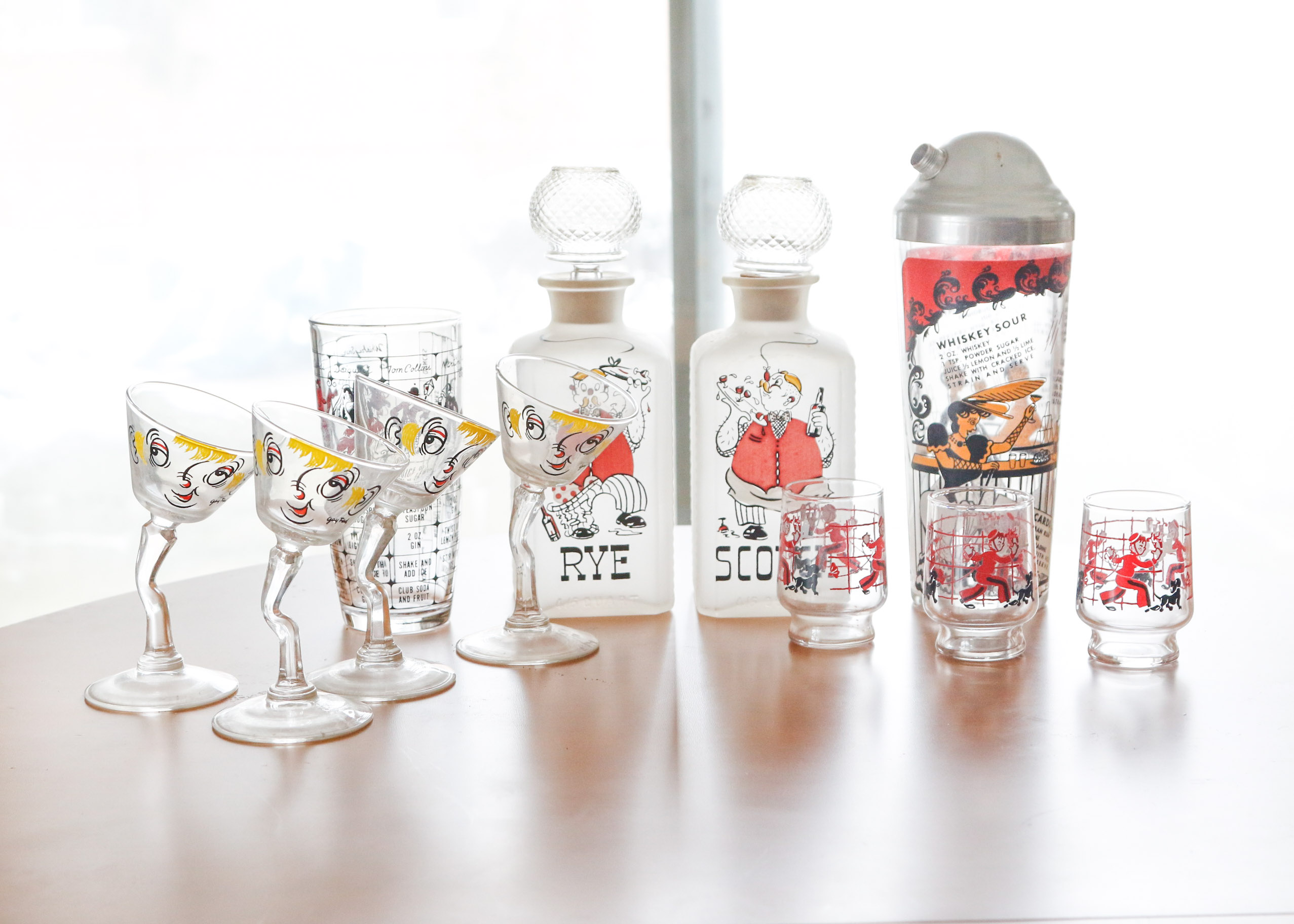 Collection of Gay Fad Mid-Century Barware