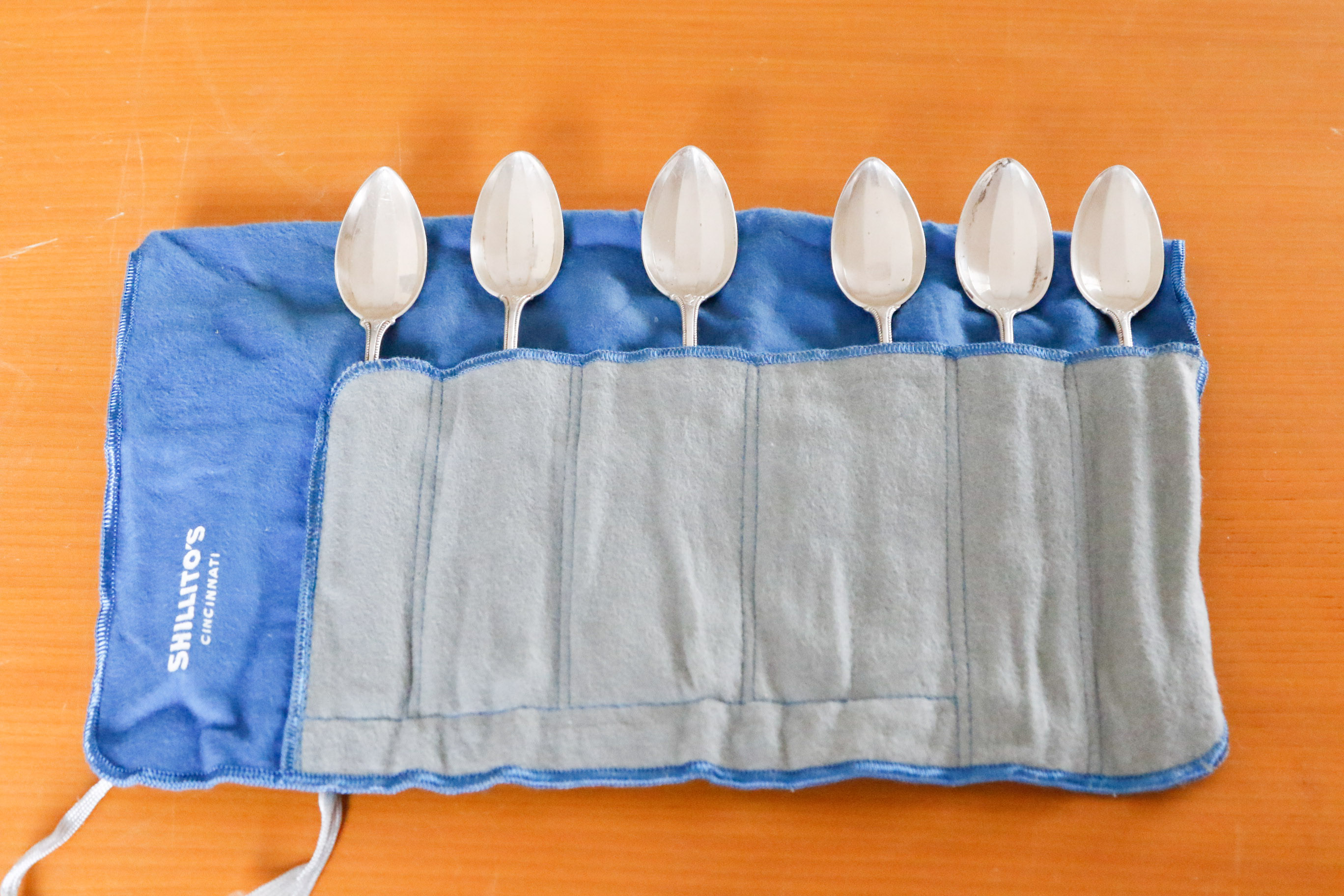 Set of Six Towle "Old Colonial" Sterling Silver Teaspoons