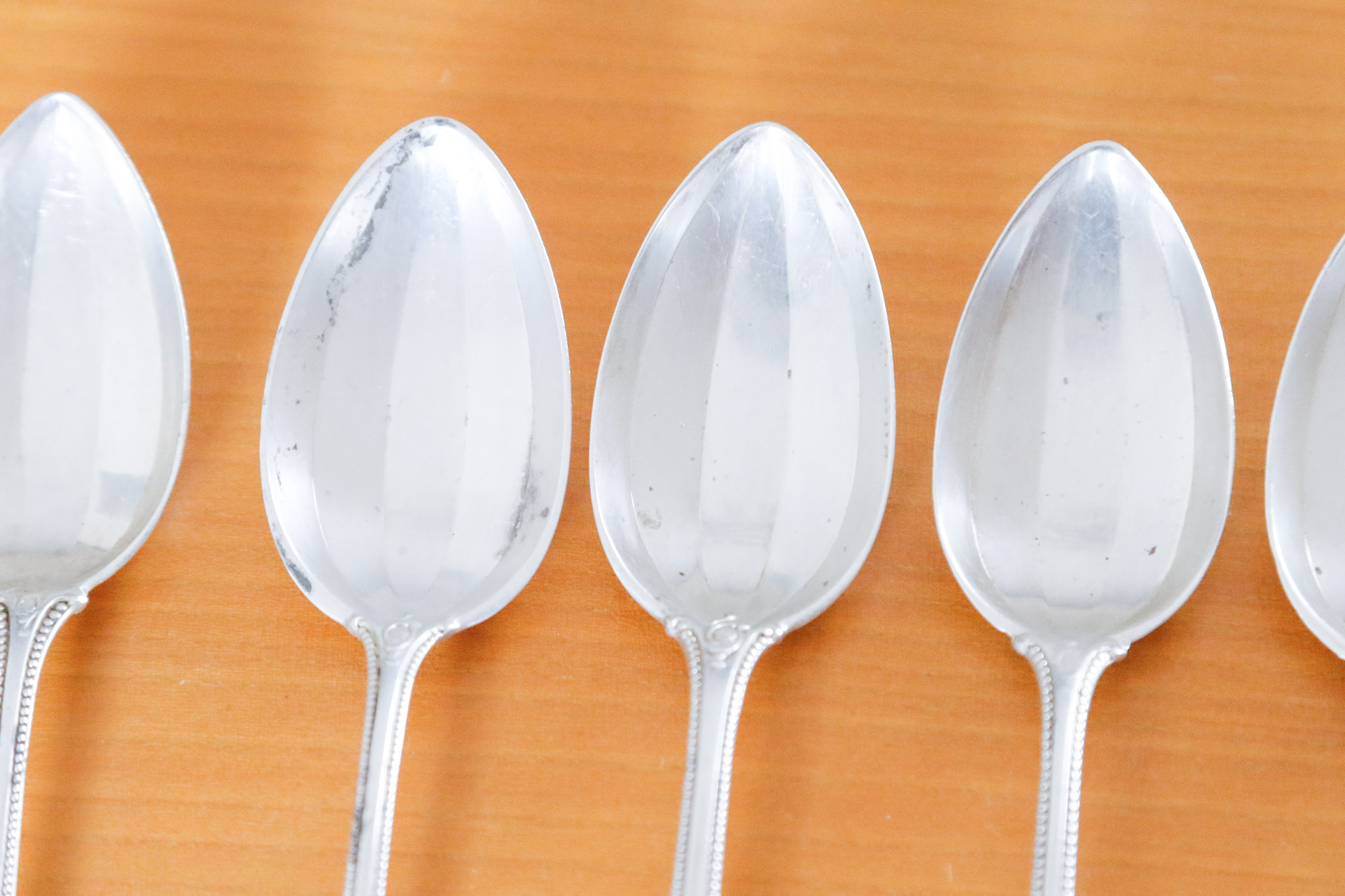 Set of Six Towle "Old Colonial" Sterling Silver Teaspoons