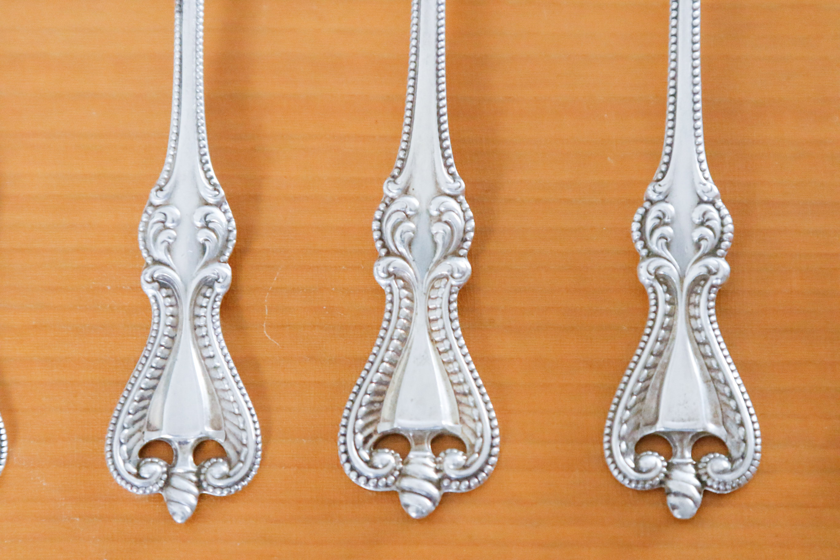 Set of Six Towle "Old Colonial" Sterling Silver Teaspoons