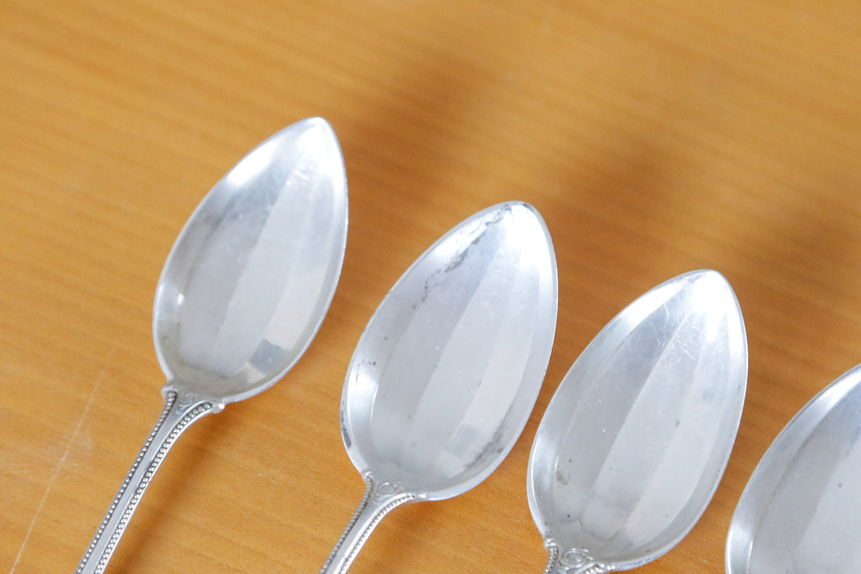 Set of Six Towle "Old Colonial" Sterling Silver Teaspoons