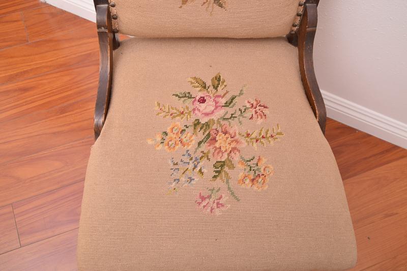 Antique Eastlake Needlepoint Parlor Chair