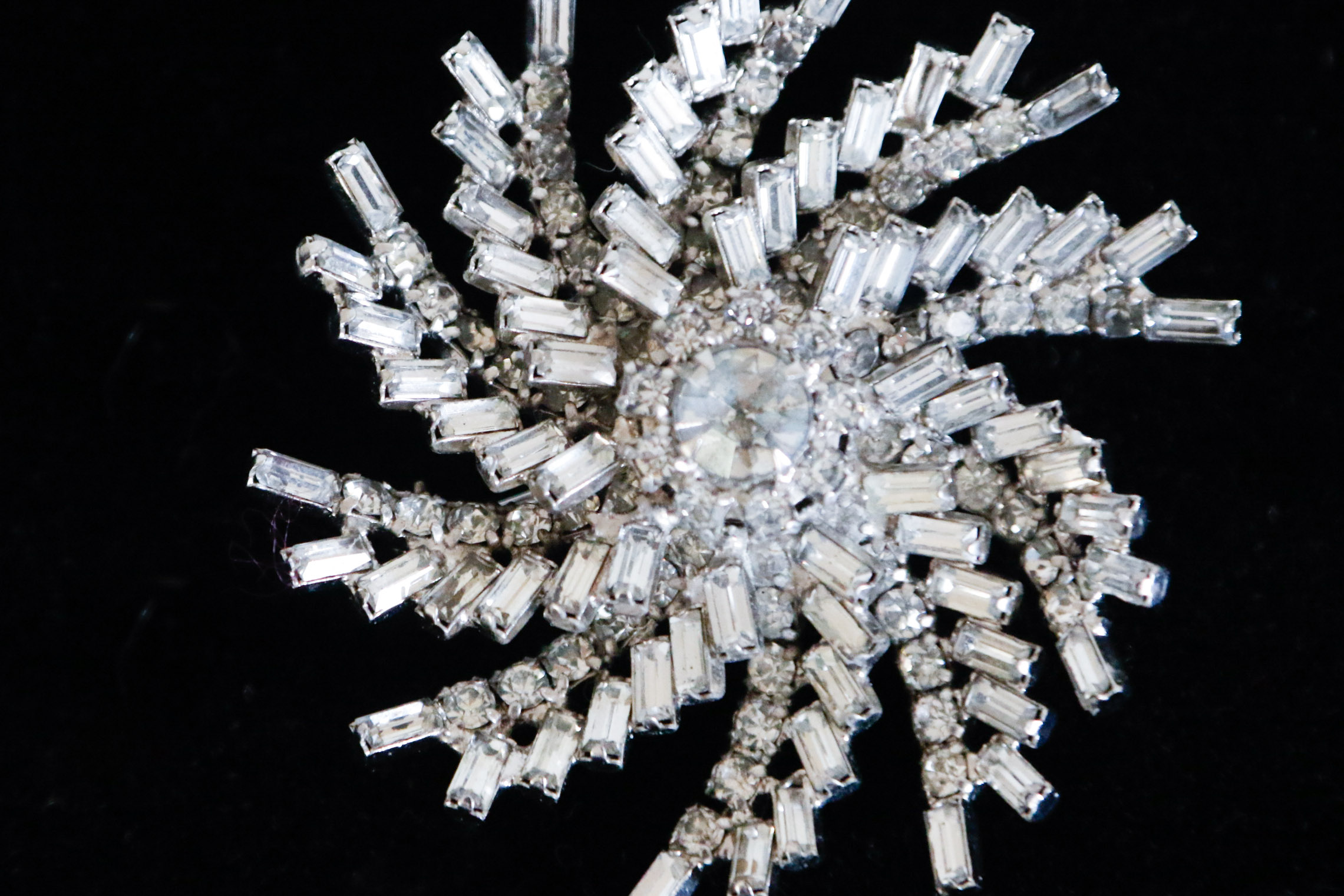 Weiss Sunburst Rhinestone Brooch