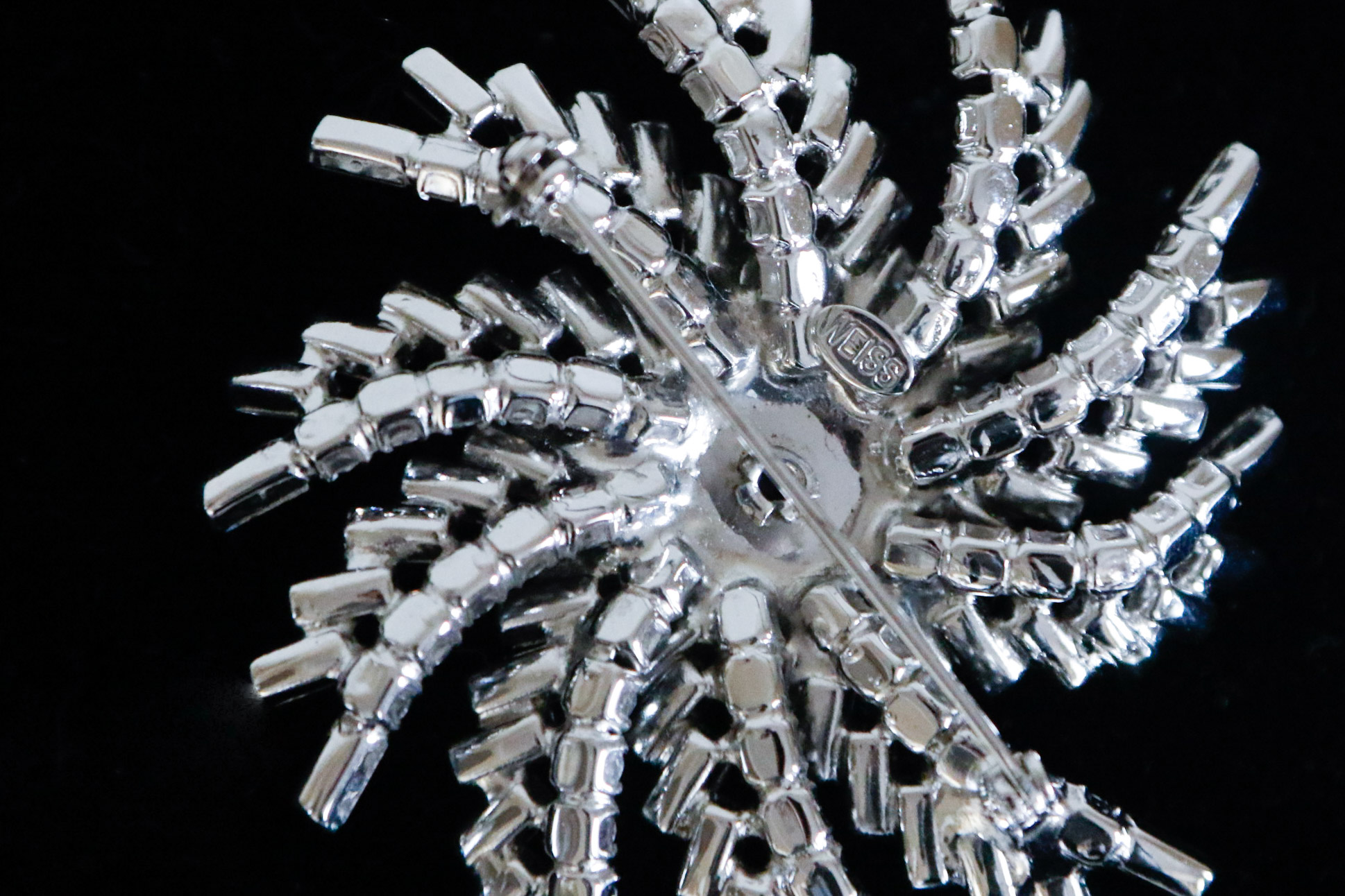 Weiss Sunburst Rhinestone Brooch