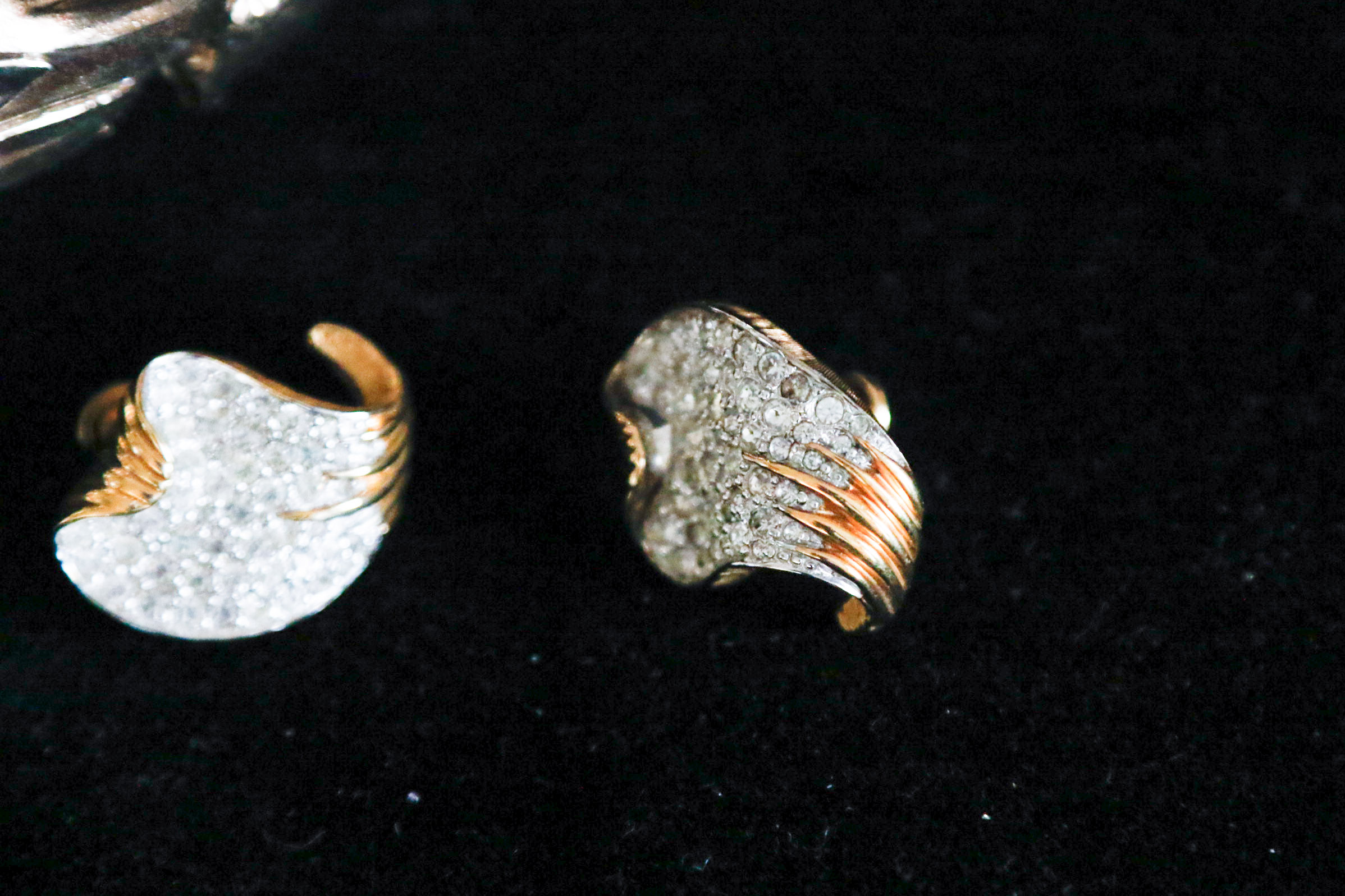 Jomaz & Les Bernard Costume Earrings with Silver Plate Heart Box