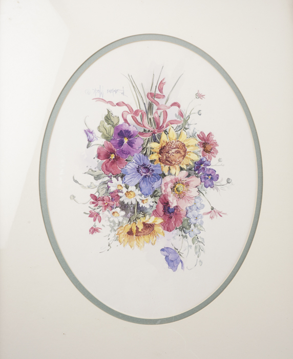 Pair of Barbara Mock Signed Watercolors