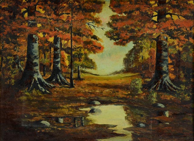 Original Oil of Autumnal Landscape on Board
