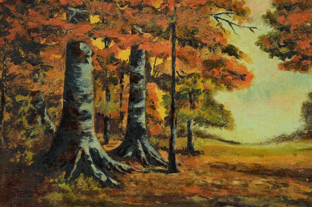 Original Oil of Autumnal Landscape on Board