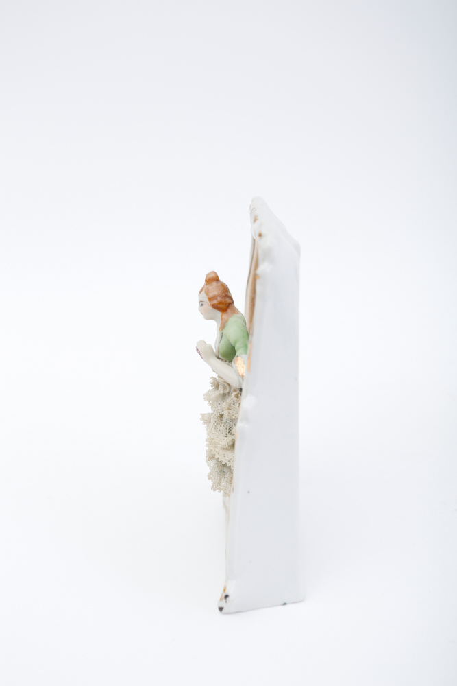 Vintage Porcelain Plaques Depicting 18th Century Couple