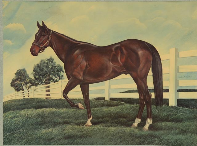 Offset Lithogrpah of Thoroughbred Racehorse Bardstown