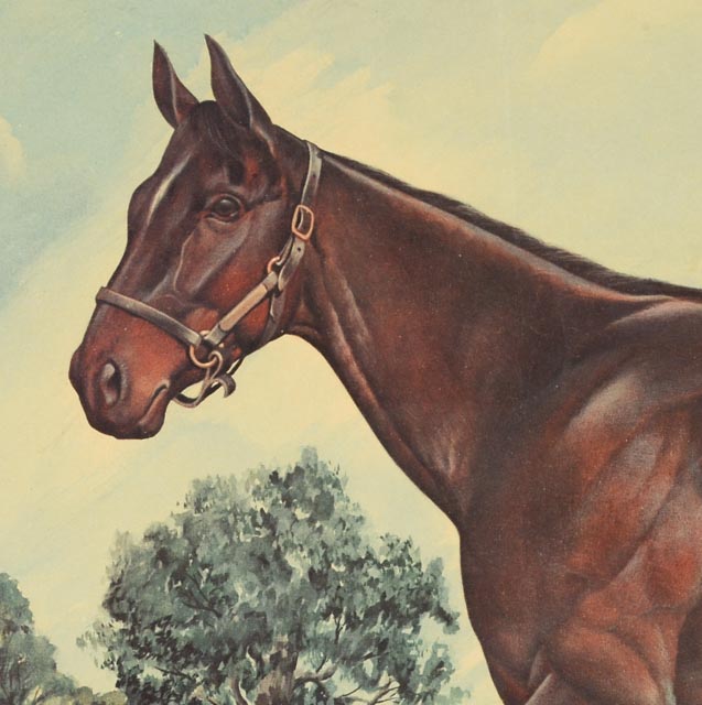 Offset Lithogrpah of Thoroughbred Racehorse Bardstown