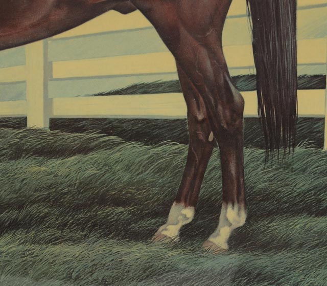 Offset Lithogrpah of Thoroughbred Racehorse Bardstown