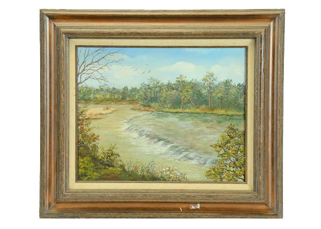 Original Acrylic River Landscape on Canvas