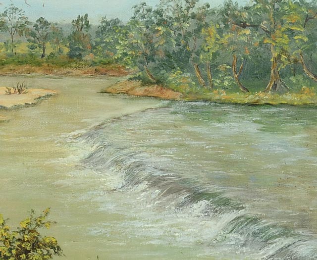 Original Acrylic River Landscape on Canvas