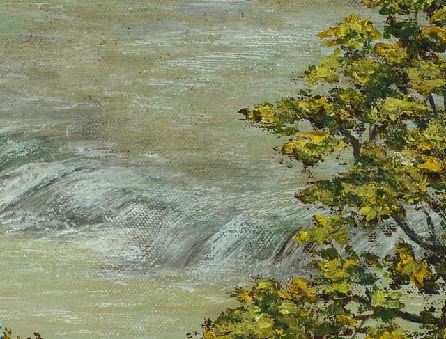 Original Acrylic River Landscape on Canvas
