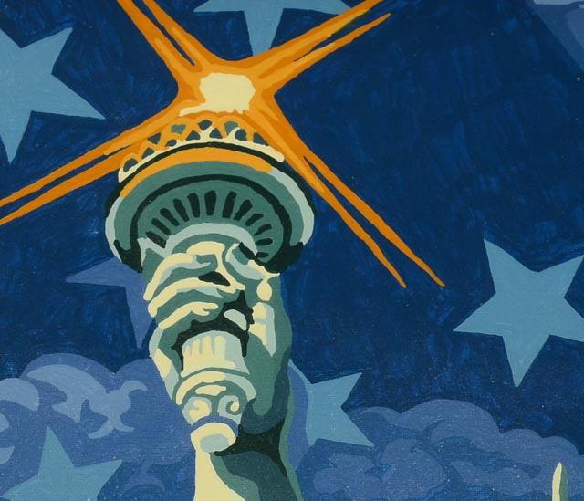 Statue of Liberty Original Painting on Board
