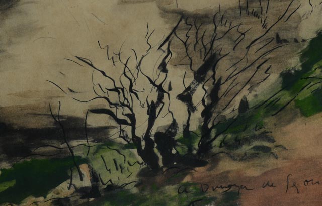 Original Ink and Watercolor by Segonzac