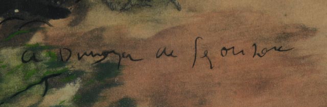 Original Ink and Watercolor by Segonzac