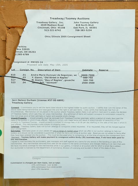 Original Ink and Watercolor by Segonzac