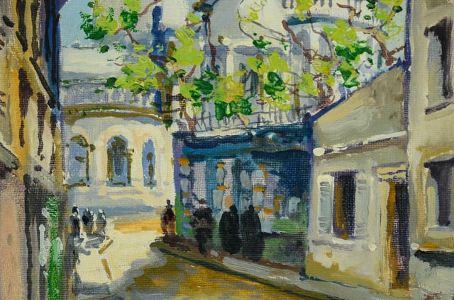 Charles Blondin Original Oil Impressionist Paris Scene on Canvas