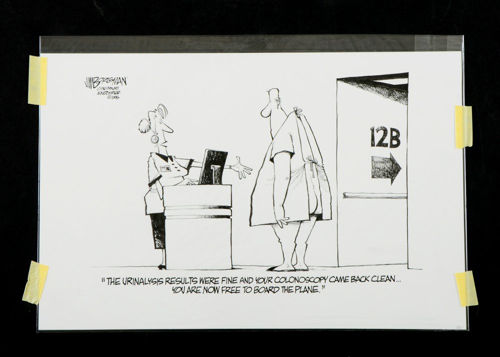 Original Jim Borgman Political Cartoon Ink Drawing