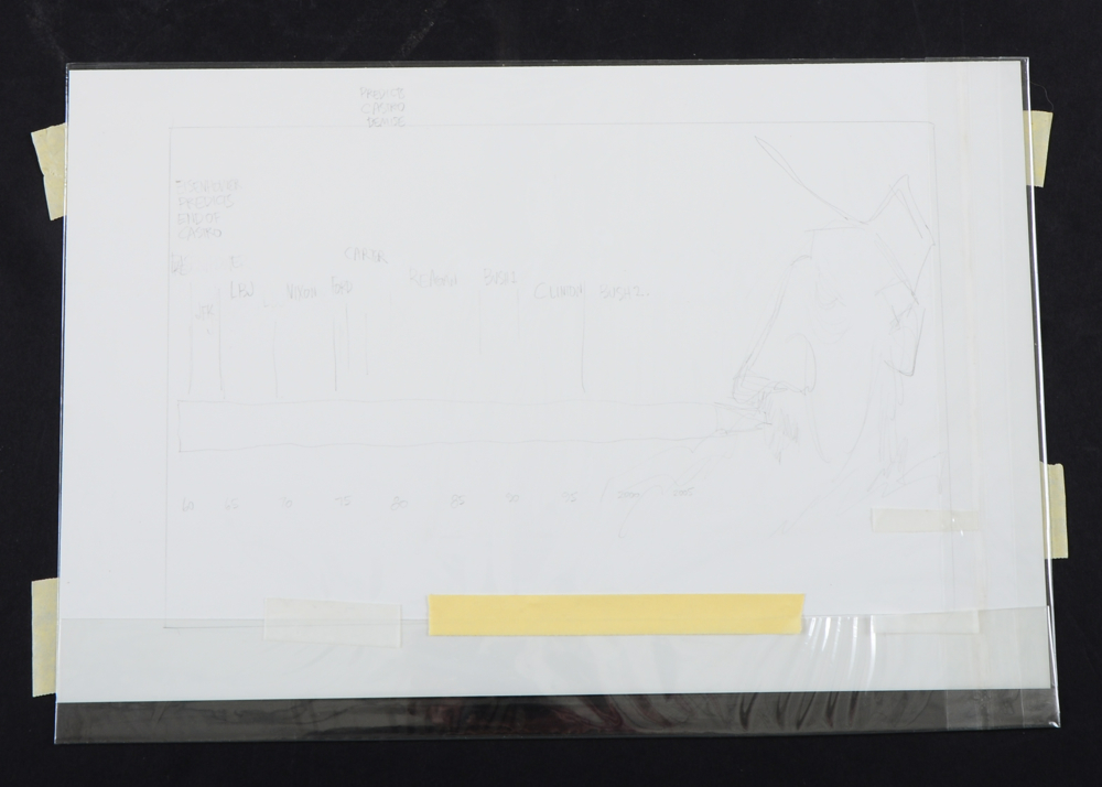 Original Jim Borgman Political Cartoon Ink Drawing