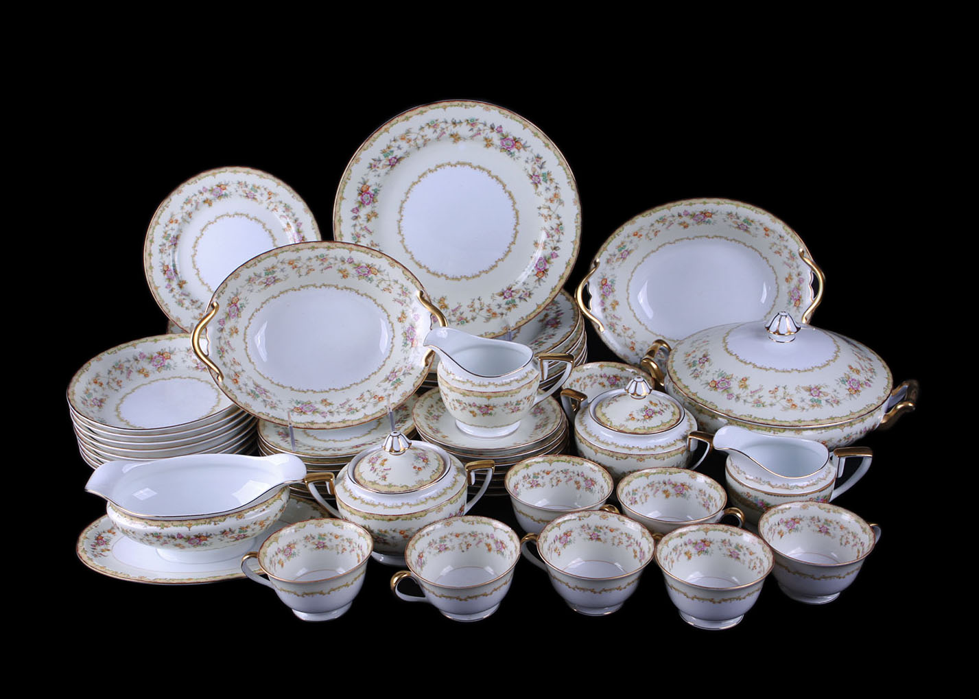 Antique 52 Piece Noritake China Set in "Columbine"