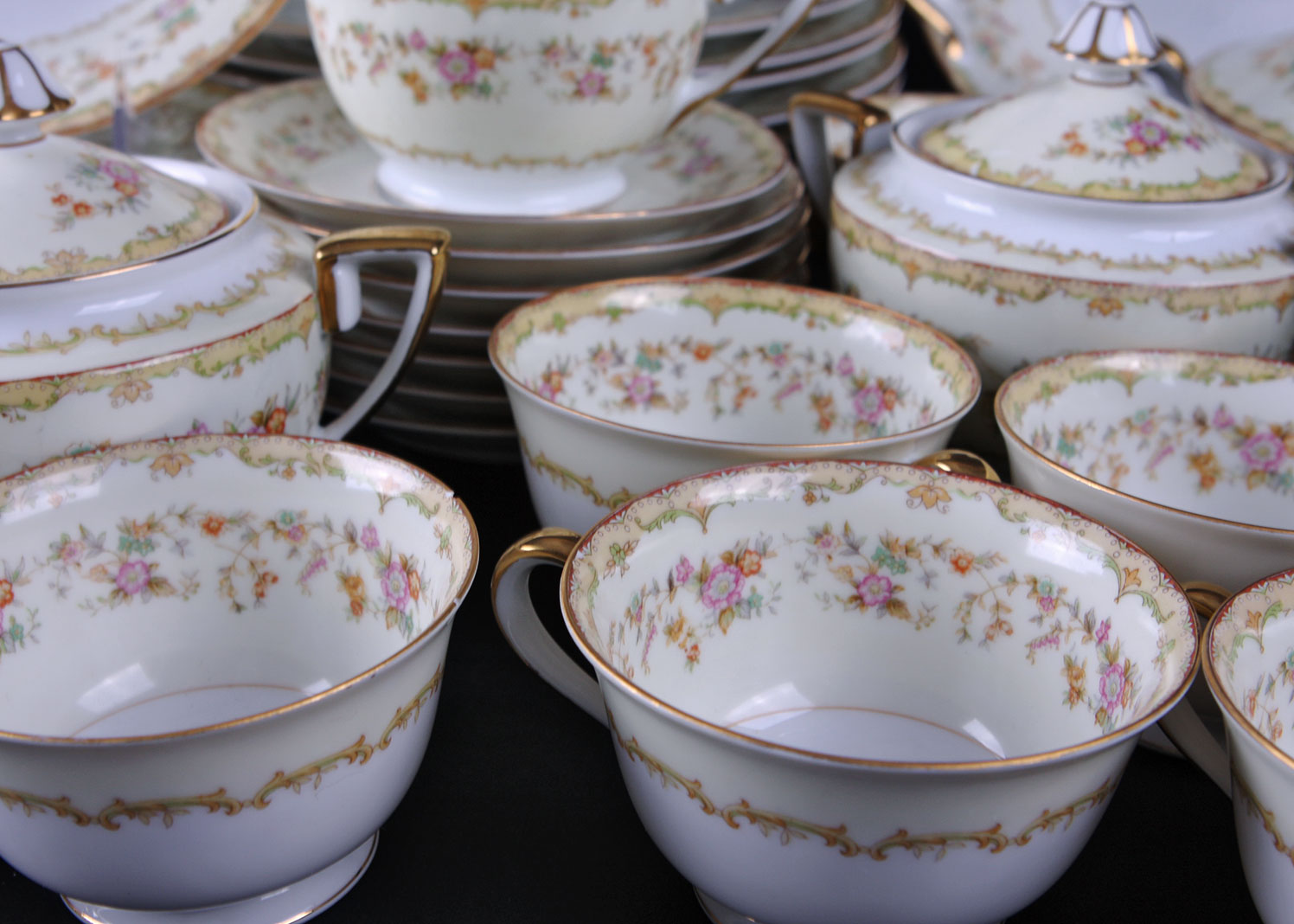 Antique 52 Piece Noritake China Set in "Columbine"