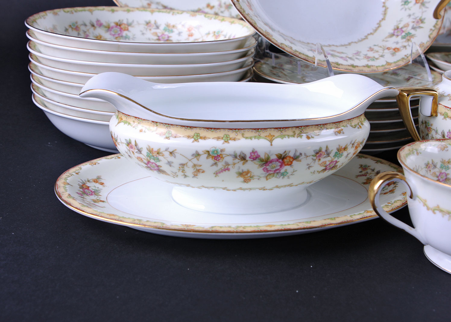Antique 52 Piece Noritake China Set in "Columbine"