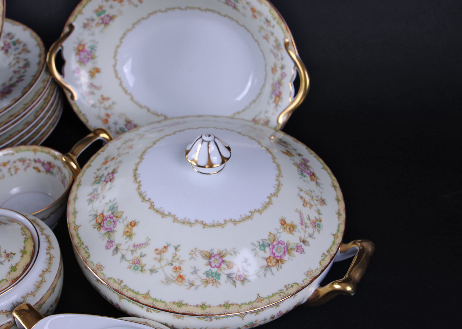 Antique 52 Piece Noritake China Set in "Columbine"