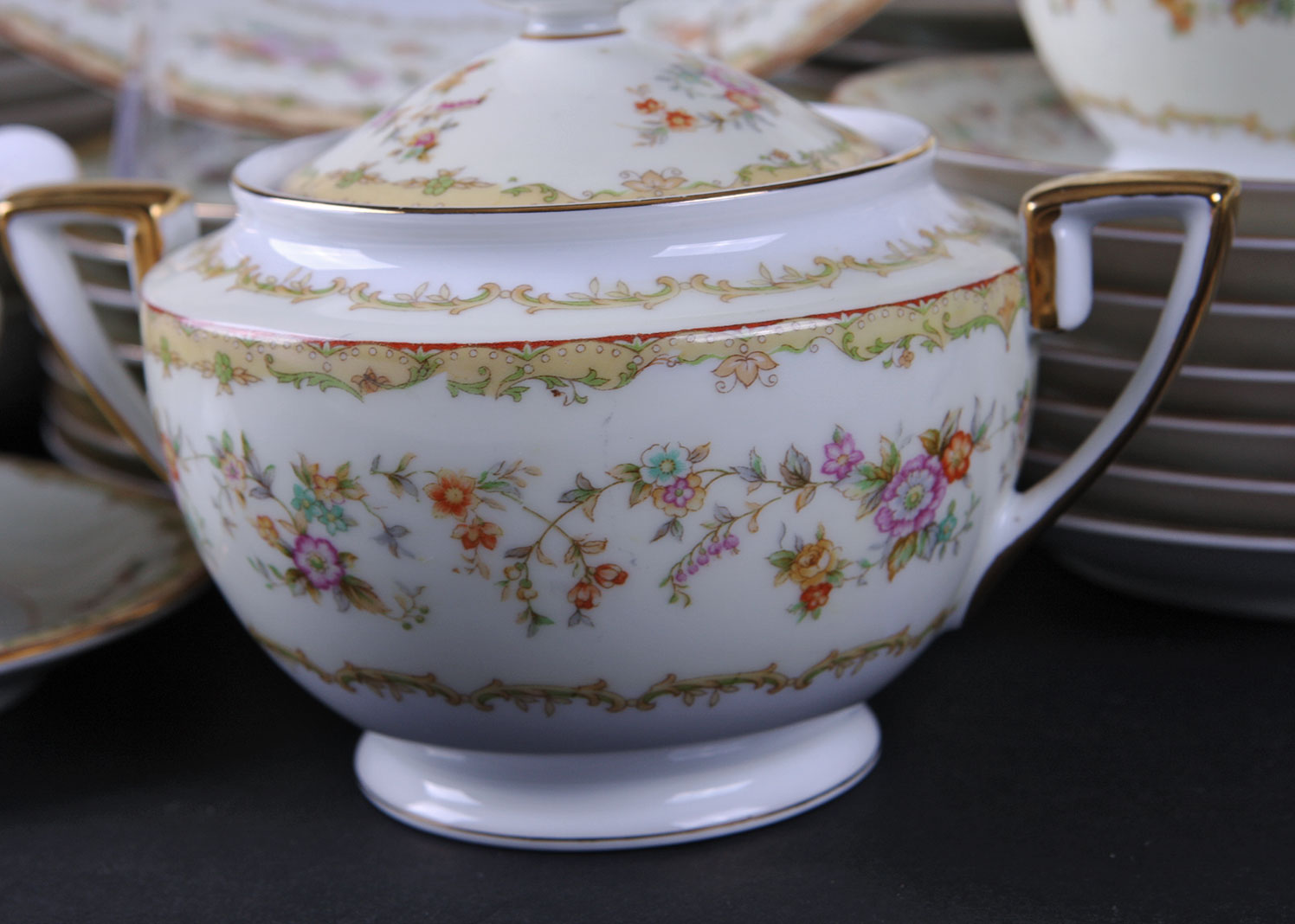 Antique 52 Piece Noritake China Set in "Columbine"