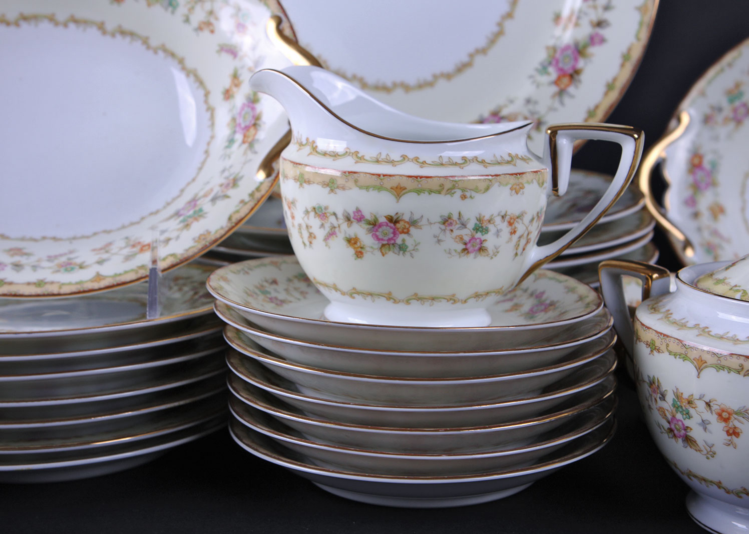 Antique 52 Piece Noritake China Set in "Columbine"