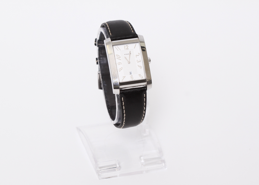 Coach Ladies Square Dial Watch with Leather Band