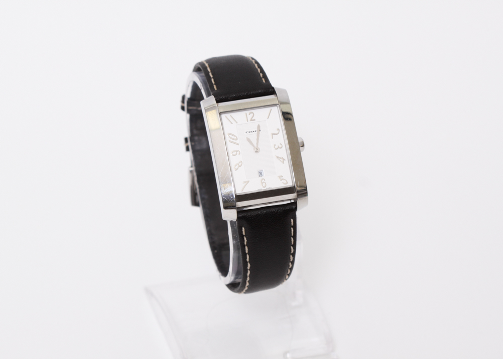 Coach Ladies Square Dial Watch with Leather Band