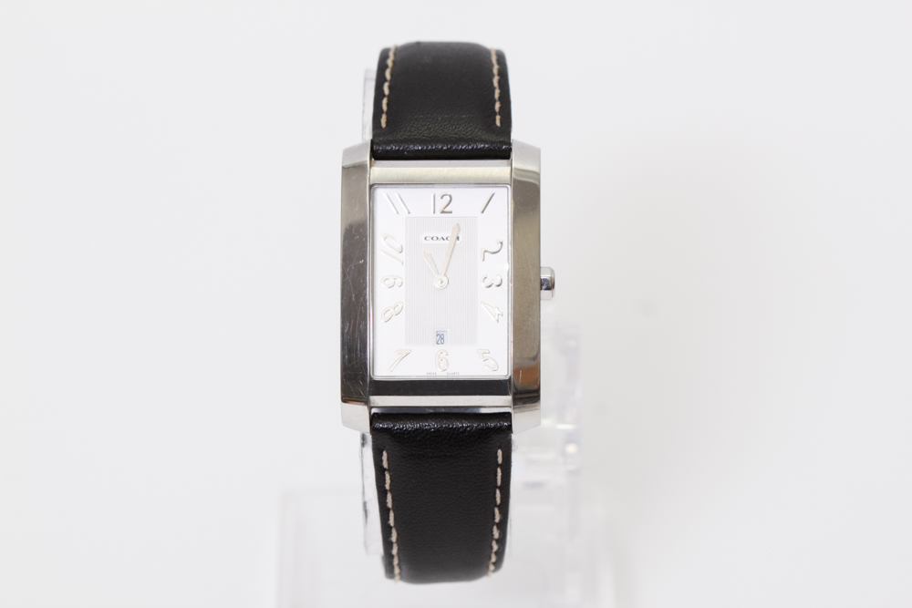 Coach Ladies Square Dial Watch with Leather Band