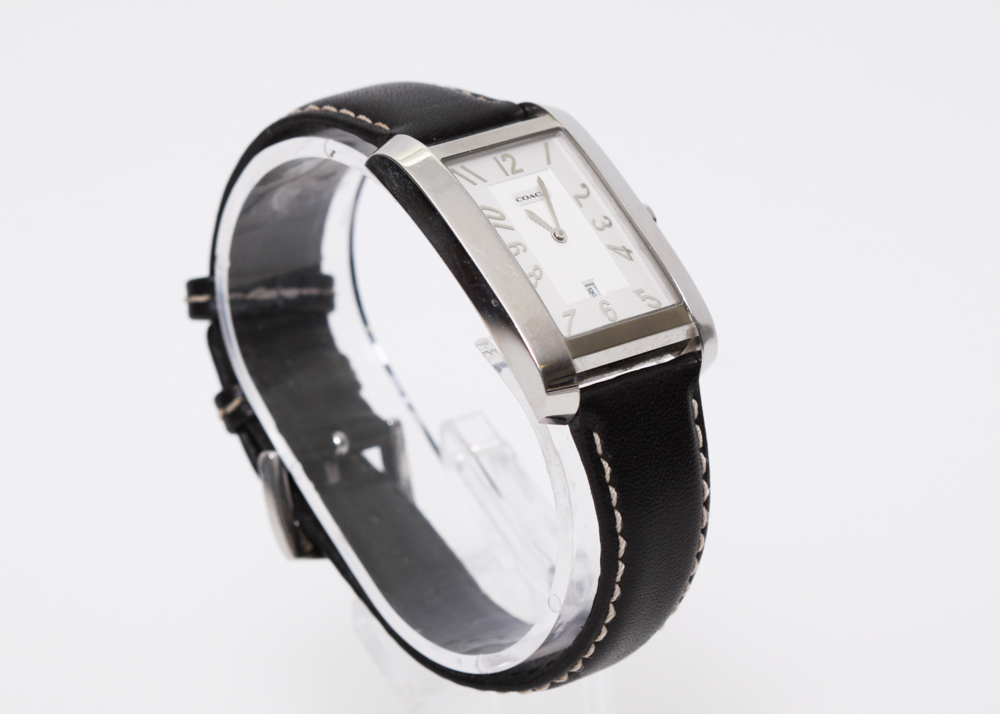 Coach Ladies Square Dial Watch with Leather Band