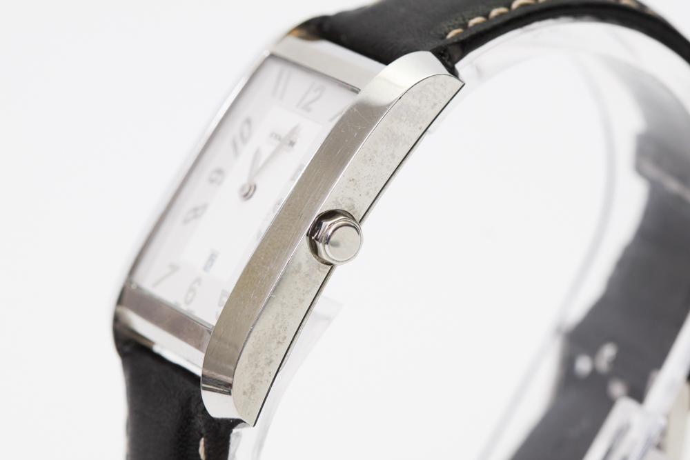 Coach Ladies Square Dial Watch with Leather Band