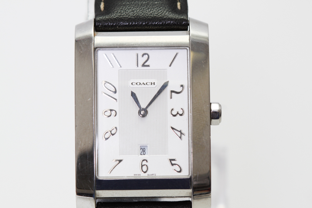 Coach Ladies Square Dial Watch with Leather Band