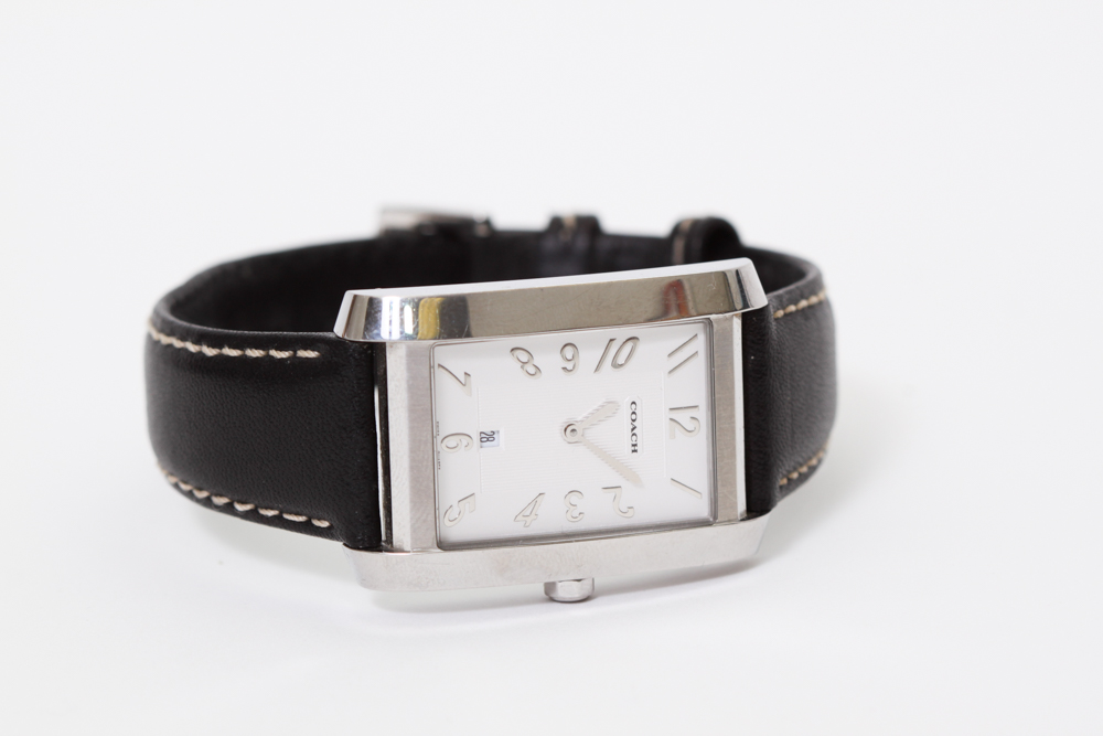 Coach Ladies Square Dial Watch with Leather Band