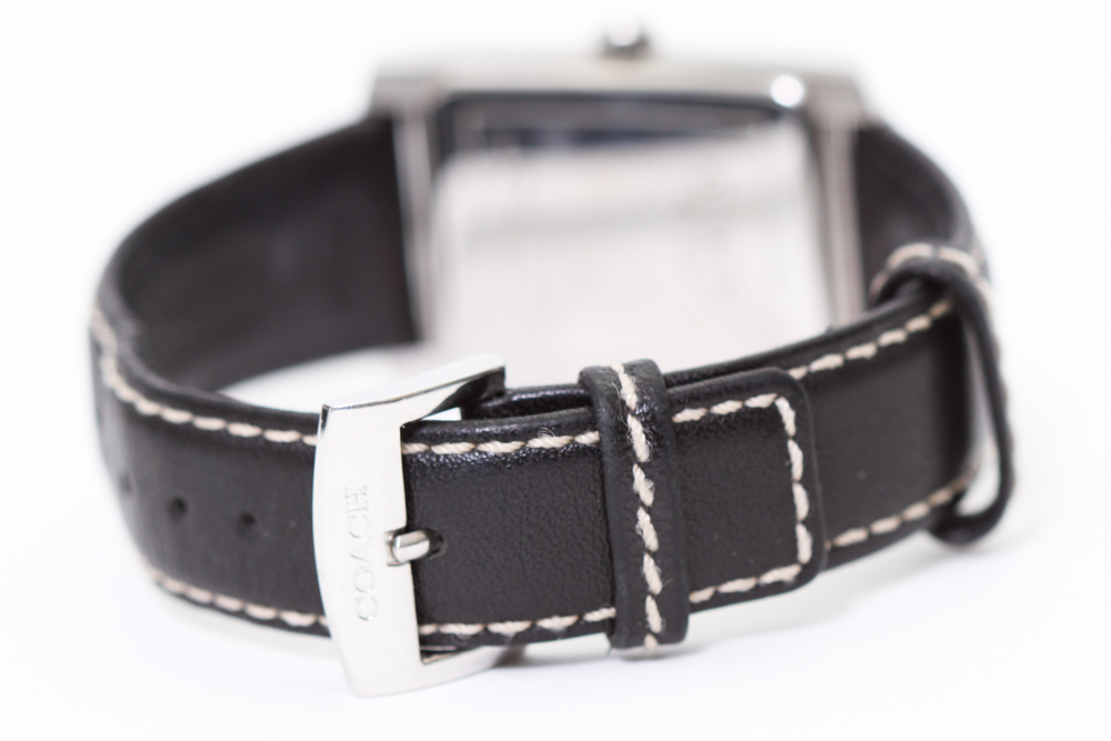 Coach Ladies Square Dial Watch with Leather Band