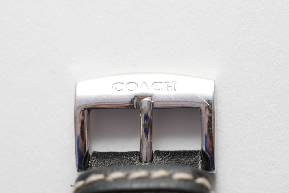 Coach Ladies Square Dial Watch with Leather Band